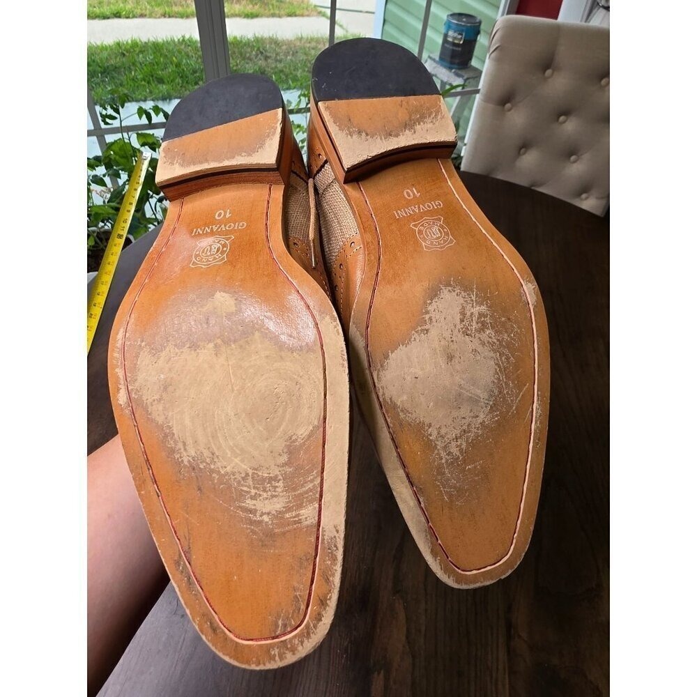 Avanti Milano Giovanni Tan Burlap Patterned Dress Men Shoe size 10 - Picture 8 of 16